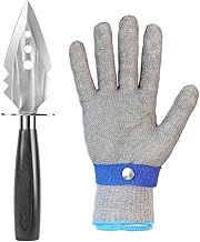 ADORAMBLING Oyster Shucking Knife + Level 9 Cut-Resistant Gloves (1L) Oyster Knife With Anti-slip Ha