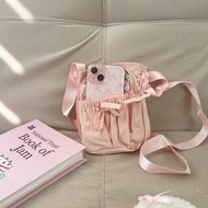 Mocorie - Elmyra Pink Ribbon Sling Bag / Sling Bag Coquette Ribbon Pink Phone Bag Ribbon Coquette Ba