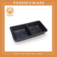 Square Dipping Sauce Cup 2 Compartments 5.5 Inches Melamine (7 x 14 x 2.5 Cm.) LYM2406