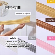 (6 Colors) 3D Foam Wallpaper Frame (1 Roll) 2,3m x 8cm Practical Divider By Bolong ID