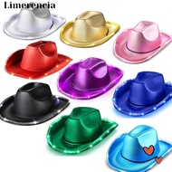 LIMERENCIA Space Cowgirl Hat, EVA Shiny Light Up Cowgirl Hat, Durable Comfortable LED Composite Cowb