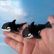 ORCA GANTUNGAN Whale Keychain Cute Flexible 3D MiniORCA - Bag Decoration Keychain