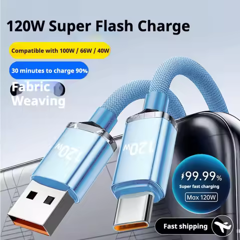 0.25M/1M/1.5M/2M Type C 120W 6A fast charging cable for oppo redmi K60 K70 K80 Xiaomi Note 14 15 Pro