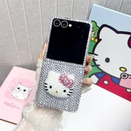 KT Rhinestone Case Samsung zflip3 4 5 6 7 7FE Phone Case Folding Screen Bracelet OPPO FindN3Flip/N2F