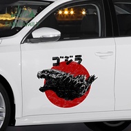 EARLFAMILY Rising King Gojira Car Stickers Chibi Motorcycle Windshield Skateboard Vehicle Waterproof