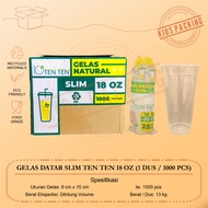 1 box (1000 pcs) Slim Flat Glass TEN TEN, MITRAKU 18oz & 22oz Weight 7GR Slim Glass/ Juice Glass/ Fl