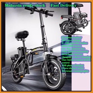Malaysia stockwhite/red 48V Folding Portable electric bicycle lithium battery electric bike e-bike electric scooter