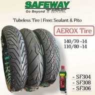 Safeway Tire 14" For AEROX Tubeless With Sealant & Pito 473