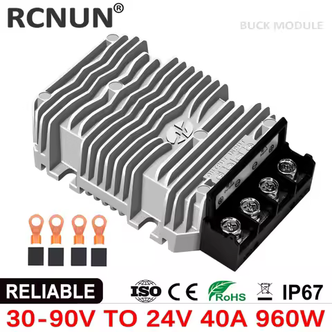 RCNUN DC DC 90V 72V 60V 48V 36V to 24V 40A Buck Converter 72V 30-90V Voltage Regulator Power Supply 