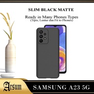 PROMO Case SAMSUNG A23 5G Premium Slim Matte Macaron Black List Casing SAMSUNG A23 5G
