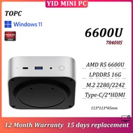TOPC MINI PC AMD Ryzen 7 7840HS/Ryzen 5 6600U LPDDR5 16G SSD M.2 2282/2242 Windows 11 Pro Gaming PC 