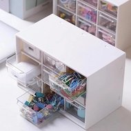 2PCS Small Drawer Organizer for Desk,Desktop Drawer Organizer with 9 Clear Drawers,Plastic Desktop S