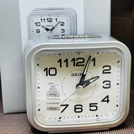 [Original] Seiko QHK050SN Silver Analog Quartz Table Bedside Alarm Clock QHK050S