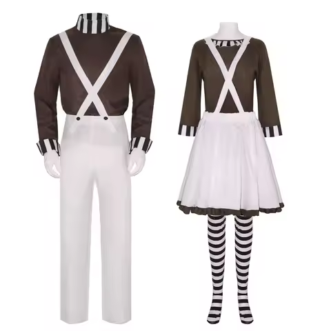 Oompa Cosplay Loompa Movie Chocolate Disguise Fantasy Costume Adult Halloween Carnival Party Outfits