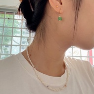 M&W | 14k Gold-filled Green Agate Earrings