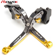 โลโก้ Z900 Z650 CNC ปรับได้ก้านเบรคคลัชต์รถจักรยานยนต์แบบพับได้สำหรับ Kawasaki Z900 Z650 2017 2018 2