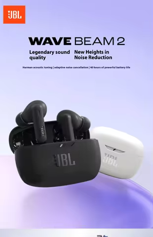 JBL WAVE BEAM2 Bluetooth Earbuds with Active Noise Cancellation, True Wireless, Sports In-Ear