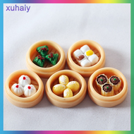 xuhaiy 5pcs 1:12 Scale Miniature Dollhouse Chinese Dim Sum Food for Decor Toys