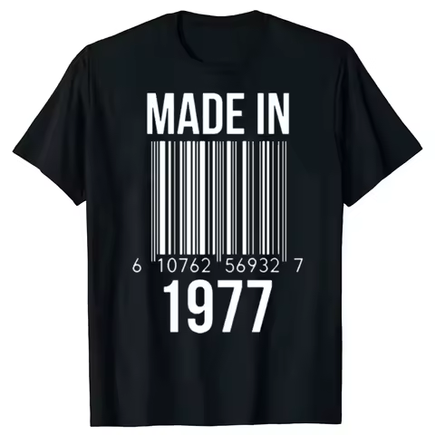 Born in 1977 Retro Limited Edition T Shirt Retro Tape Birthday 1977 Men Tee Fashion Fit Summer Short