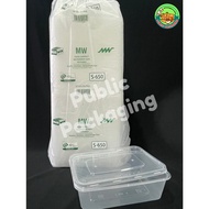 MW S650 - 650ml Rectangular Plastic Disposable Food Container (50pcs±)/ Bekas Bungkus Plastik