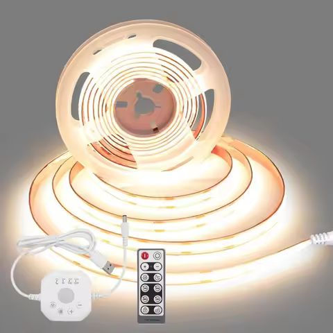 COB LED Strip with Motion Sensor 5V USB LED Tape Light 3000K Warm White 320LEDs/m 1-5m Dimmable Moti