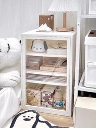 床頭櫃簡約透明展示櫃-放毛公仔模型小型邊幾床邊櫃塑料ins租房臥室風創意收納出租屋 (T8456)