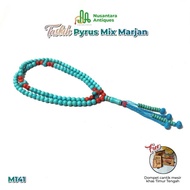 Egyptian Turquoise Tasbih mix Marjan Red Coral Import