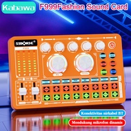 F999 Fashion Sound Card Bluetooth Live Sound Card Metal Texture And Rgb Lighting Audio Mixer For Kar