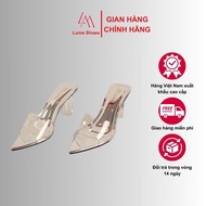 Lume SILVER POINTED TOE STRAP high heel sandals, high quality PU leather, anti-slip rubber sole, 7cm