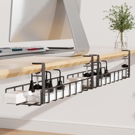 Xpatee 2 Pack Cable Management Under Desk Tray, 31.4" No Drill Under Desk Wire Management with Upgra