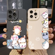 Phone Case For Samsung Galaxy A03 A33 A53 A73 A12 A52S 5G A32 A31 A51 A71 A52 A72 4G Fashion Cute Sweet Shining Cat Black Square Edge Cover Full Len Protective Cover