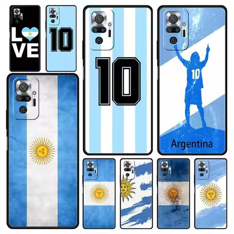 Argentina Flag Soccer 10 Phone Case For Xiaomi Redmi Note 13 12 11 10 Pro 9S 9 8 7 9T 8T 9C 9A 8A 11
