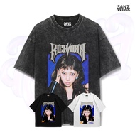 SANZ AESPA T-shirt | Stonewashed washed t-shirt | Black white | AESPA-15