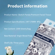 【5 Packs】Royo Panda Tissue Hanging Tissue Soft Deluxe Tissue Facial Tissue Cheerful Tissue Comfortab