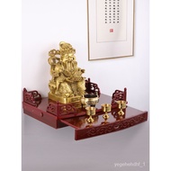 🚓God of Wealth Display Cabinet Wall-Mounted Buddha Niche Rack Household Altar Bracket Guanyin Altar Cabinet Shrine Wall-