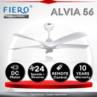 Fiero ALVIA / ALVIA LED 5 Blades DC Motor Ceiling Fan with 24 Speeds Remote Control - Black/White/Pi