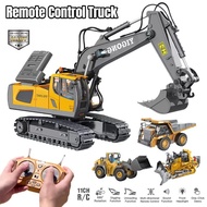 Alloy Excavator Bull Dozer Truck Toy Dump Truck Track Type Remote Control Truck Model Toy For Kids