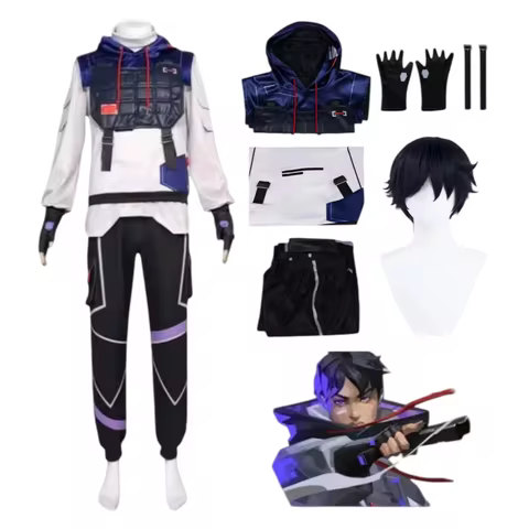 ISO Cosplay Game VALORANT Costume Wig Halloween Anime Clothes Uniform