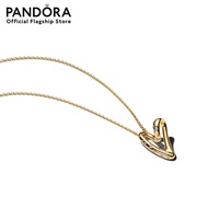 Pandora Organically Shaped Stone-Set Heart Pendant Necklace
