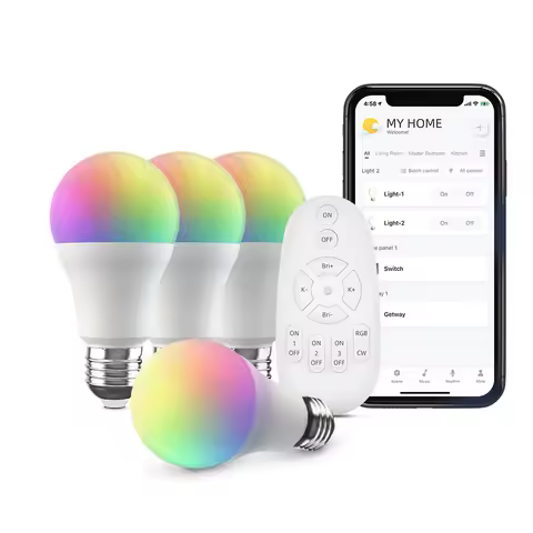 BroadLink BLE Smart Bulb LB4E26/27, Color Changing with Music Sync, A19/E26/9W/800LM, works with Ale