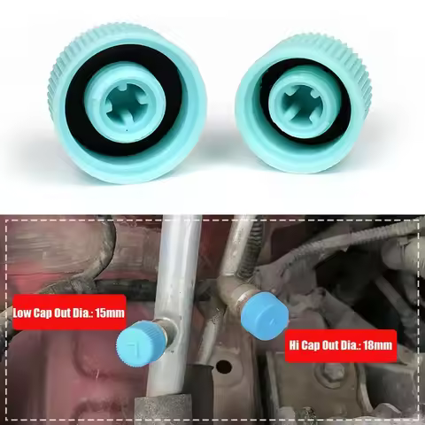 2pcs AC A/C System Valve Cap Cover A/C High Low Side Valve Core Service Port Dust Cap Set Replacemen