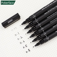 POKERFACE 1pc Uni Pin Drawing Pen Fine Line 005 01 02 03 05 08 Needle Pen B5G3