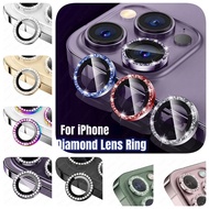 【1PCS】Diamond Camera Protector  For iPhone 15 14 13 11 Pro Max 12 Pro Max  Tempered Glass Metal Rings Lens Case iPhone12 11 Mini 14plus 15pro 15promax
