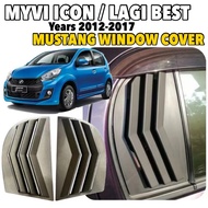 2Pcs Perodua Myvi (Year 2012-2017) Mustang Sporty Style Window Cover Door Visor Cermin Accessories