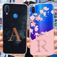 Huawei Nova 3i Casing INE-LX2 Luxury Letter Cute Flowers Pattern Back Cover Huawei Nova 3i Phone Case Bumper Shockproof Clear TPU