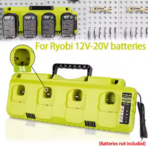 4-port Battery Charger For Ryobi 12V-20V P102 P104 P105 P106 P108 Lithium Battery Fast Charger Charg