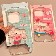 Creative Pig Grid Case hp Samsung 25 Fe S25 Ultra S24 Fe M14 Galaxy M15 M54 M23 M55 S22 Plus S23 S24