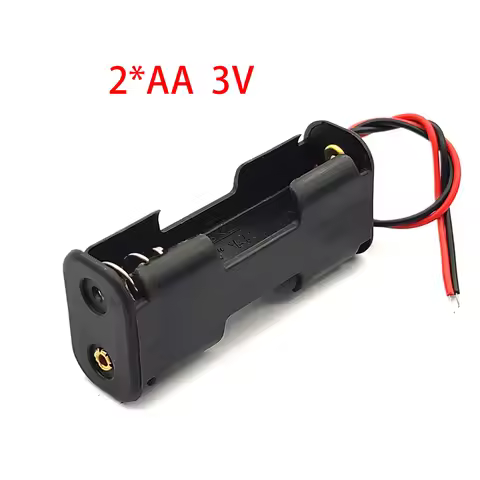 5Pcs 2AA 3V Battery Storage Holder 2 x 1.5V AA Battery Case Box Battery Clip Slot Double Layer Back 