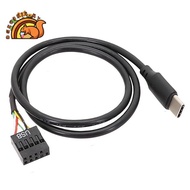 1Pcs USB 9Pin to USB Type C Cable for Computer Motherboard to USBC Secondary Screen PC LCD Screen 9P