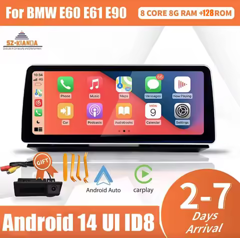 12.3" Wireless Carplay Android Autoradio GPS Display for BMW 5 Series E60 E61 E63 E64 E90 E91 E92 CC